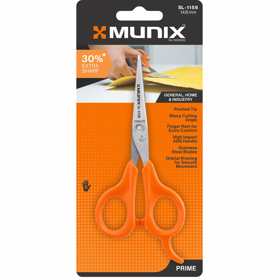 Kangaro Munix Scissors SL- 1158, 148 mm , ( General, Home & Office ) Pack of 1