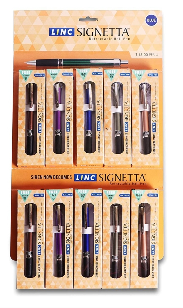 Linc Signetta Ball Point Pen - Blue (Pack of 10)