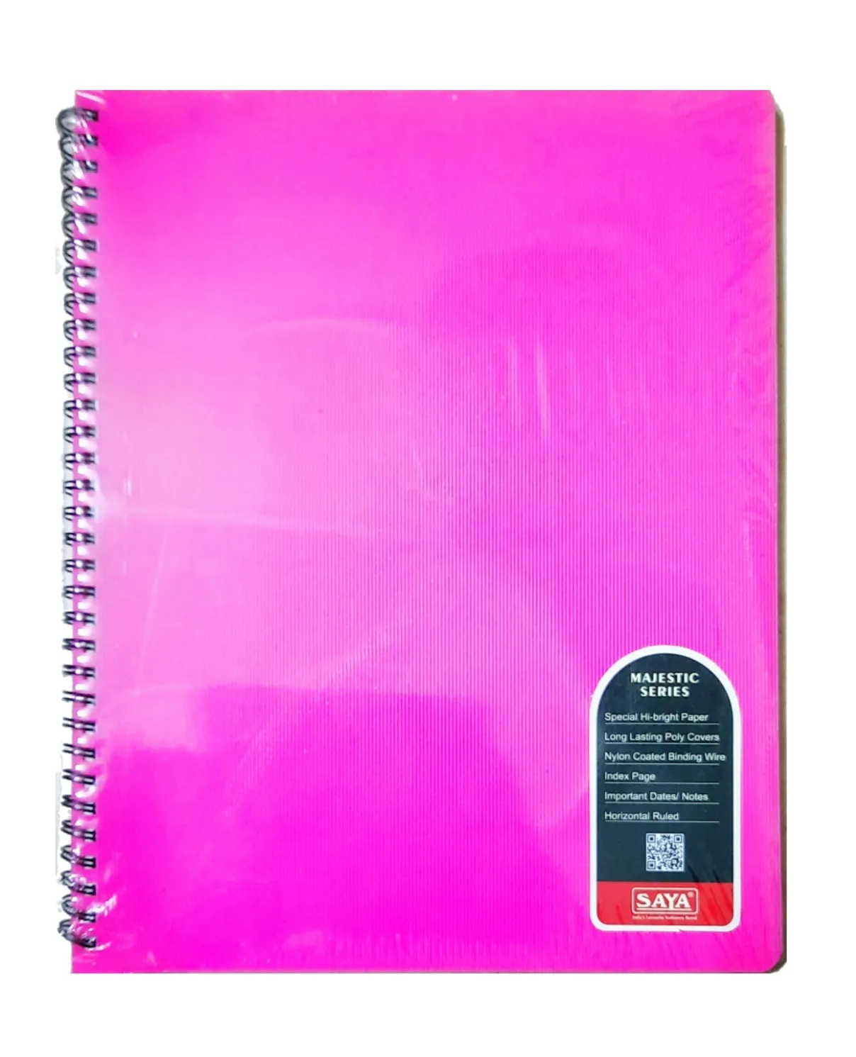 Saya Spiral Notebook, Majestic Series, Single Line, 160 Pages, 27.9 X 21.6 cm, Pack of 1