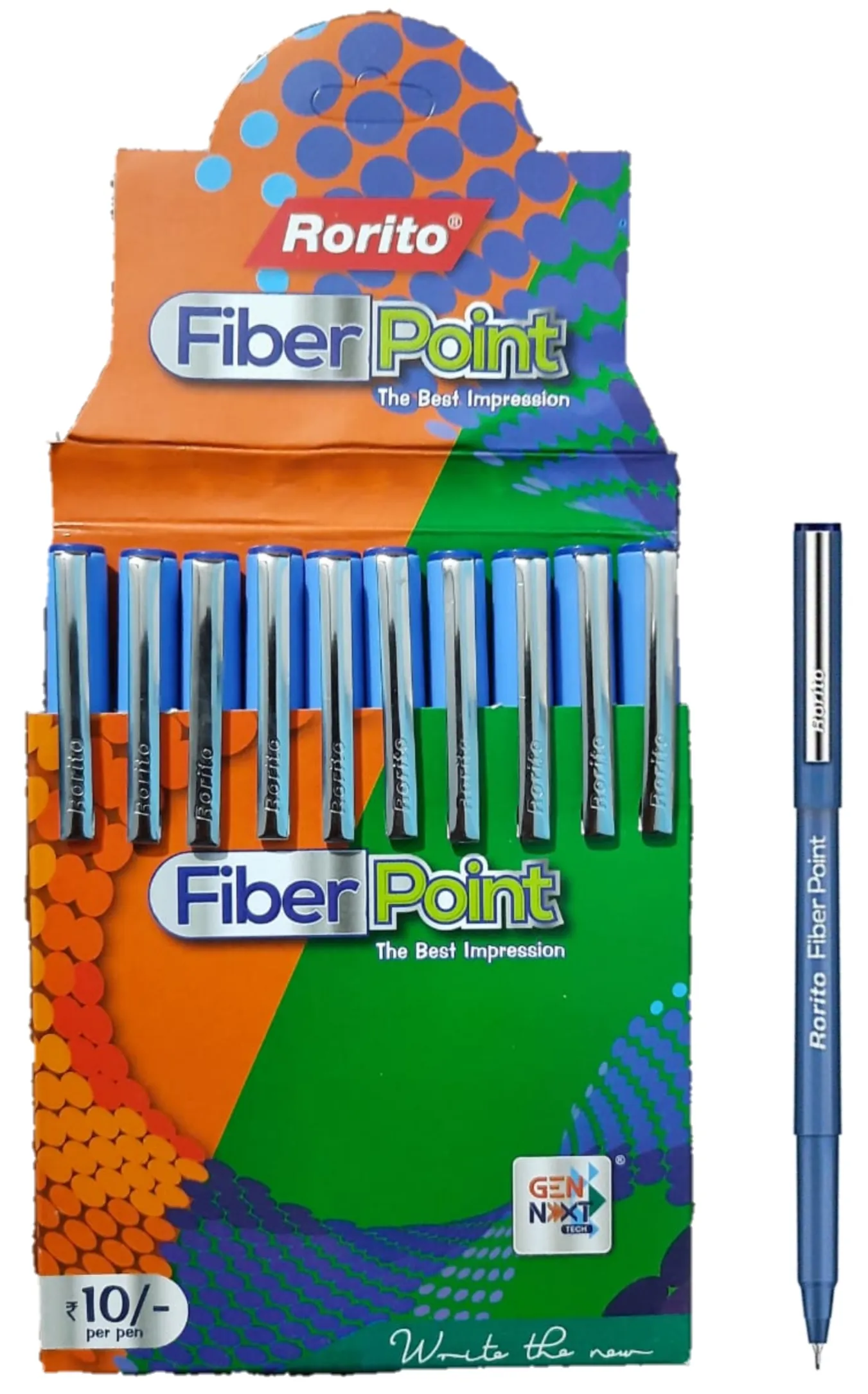 Rorito Fiber Point Blue Pilot Pen Pack of 10