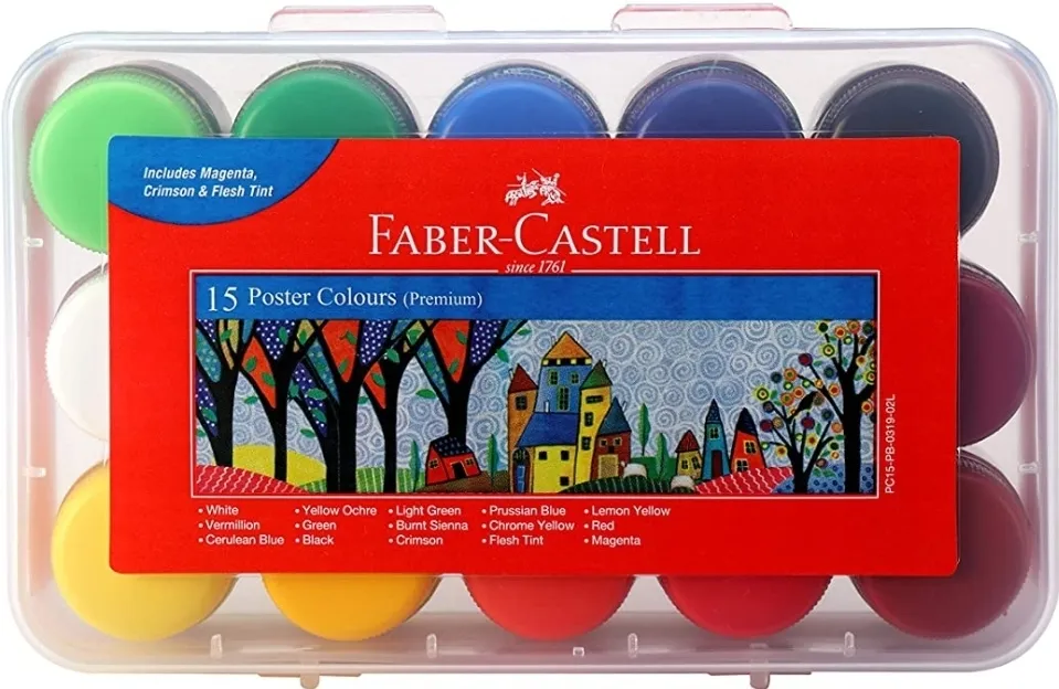 Faber Castell Poster Colours Set of 15 Shades Assorted