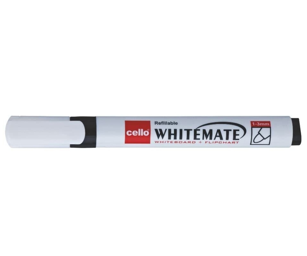 Cello Whitemate Pen White Board Marker Pen Black Color  Pack of 1