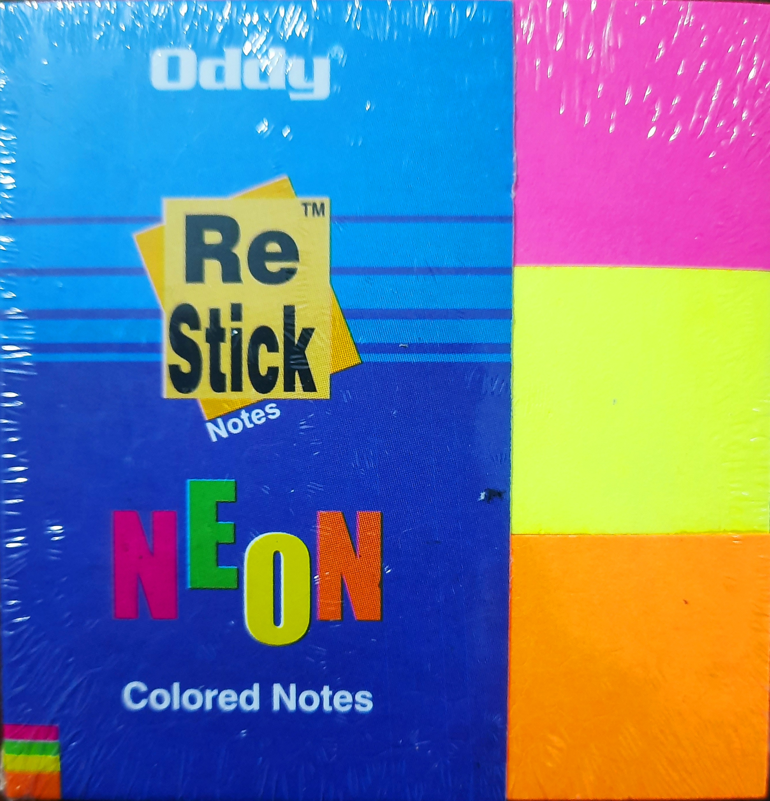 Oddy Neon 1''X3'' (25X75 mm) Re Stick Notes, Multi Colour 240 Sheets Per Pad Pack of 1