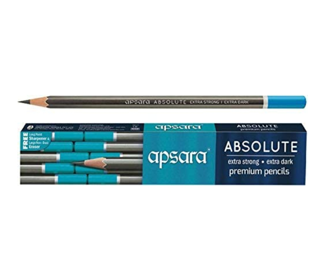 Apsara Absolute Extra Dark Premium Pencils, Pack of 1 (10 Pencils)