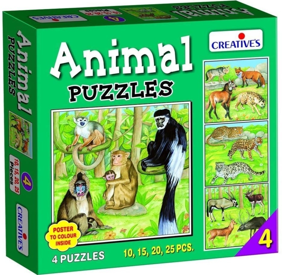 Creatives Animal Puzzles No.4 Multi Colour Jigsaw Puzzles 4 Puzzles