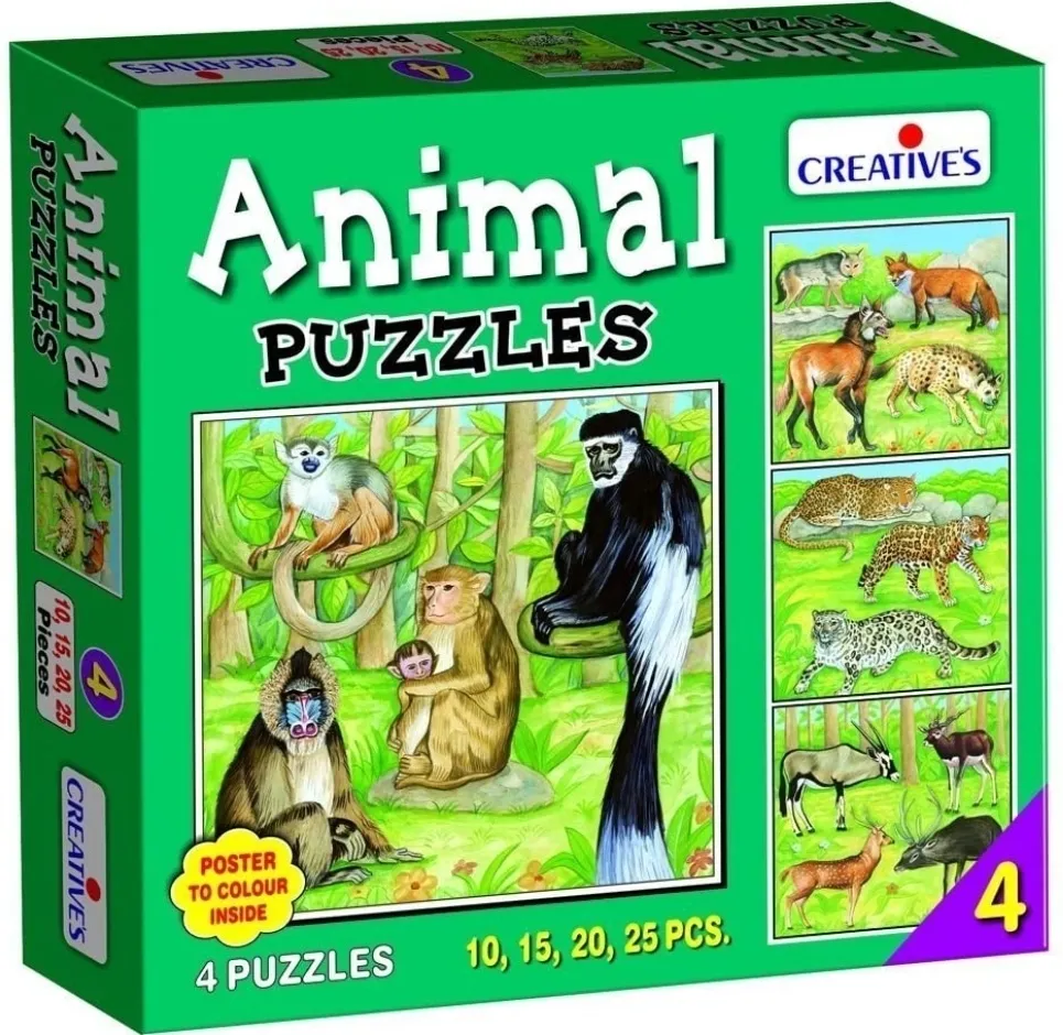 Creatives Animal Puzzles No.4 Multi Colour Jigsaw Puzzles 4 Puzzles