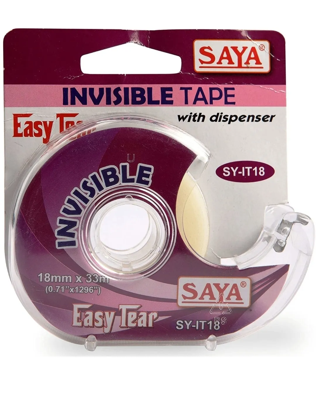 Saya Invisible Tape With Dispenser, SY- IT18, 33 Mtr Length, 18 mm Pack of 1