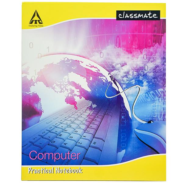 Classmate Computer Practical Notebook Hard Cover Single Line/ Blank 108 Pages 26.5X21.5cm Pack of 1