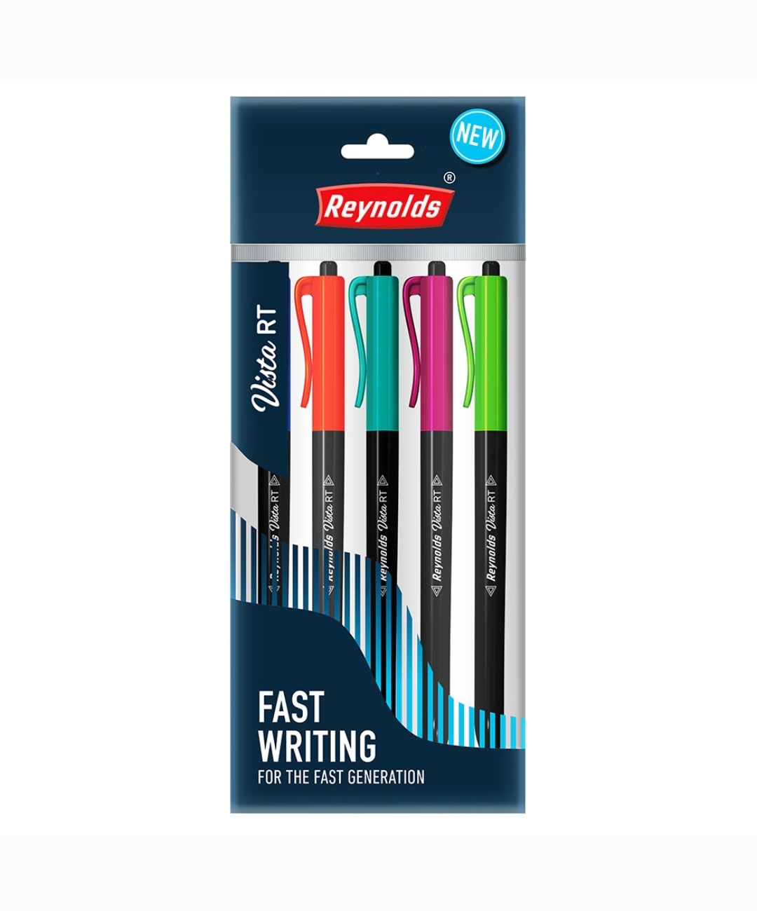 Reynolds Vista RT Ball Point Pen, Blue In Colour, Pack of 5, Multicolor Body