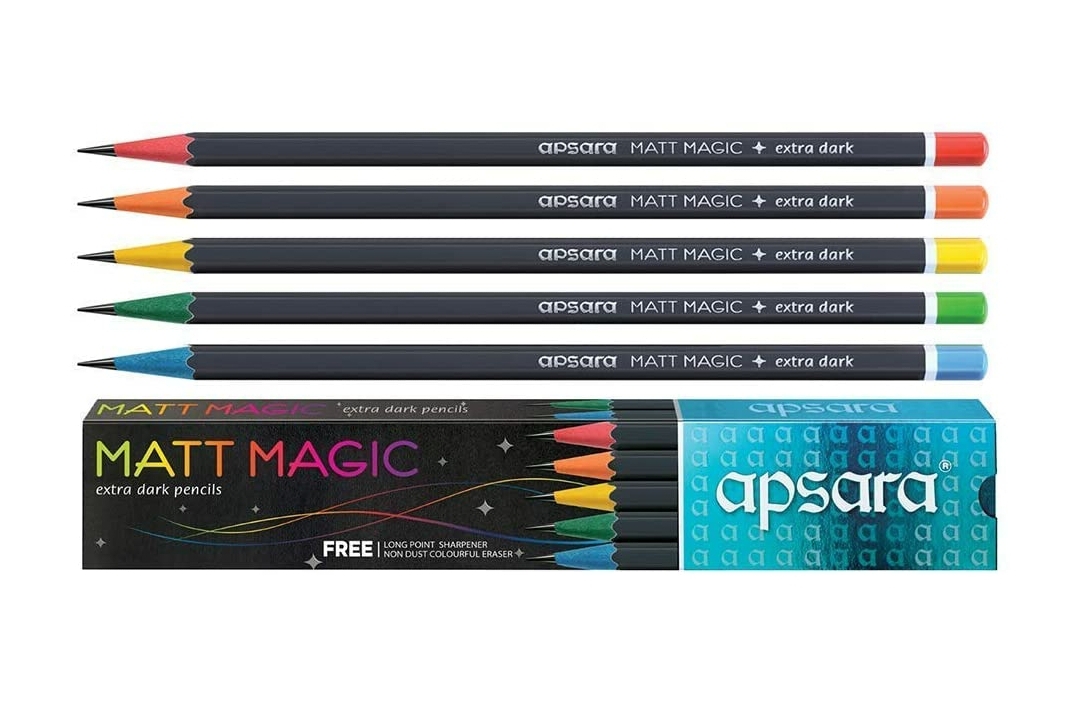 Apsara Matt Magic 2.0 Extra Dark Pencils, Pack of 1 (10 Pencils)