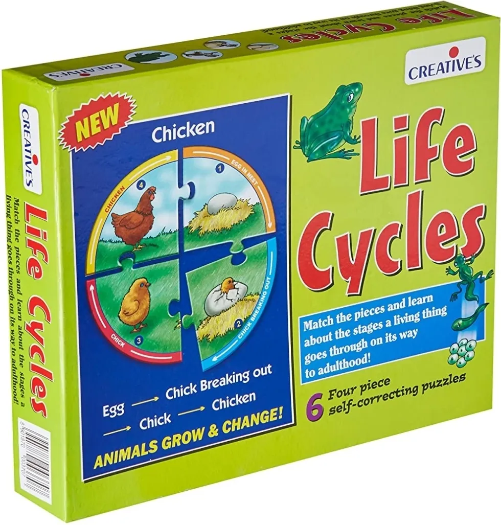 Creatives Life Cycles Animals Grow & Change 6 Four Piece Puzzles