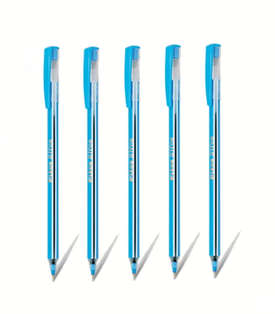 Elkos Sifco Ball Point Pen, Blue Ink, Pack of 5