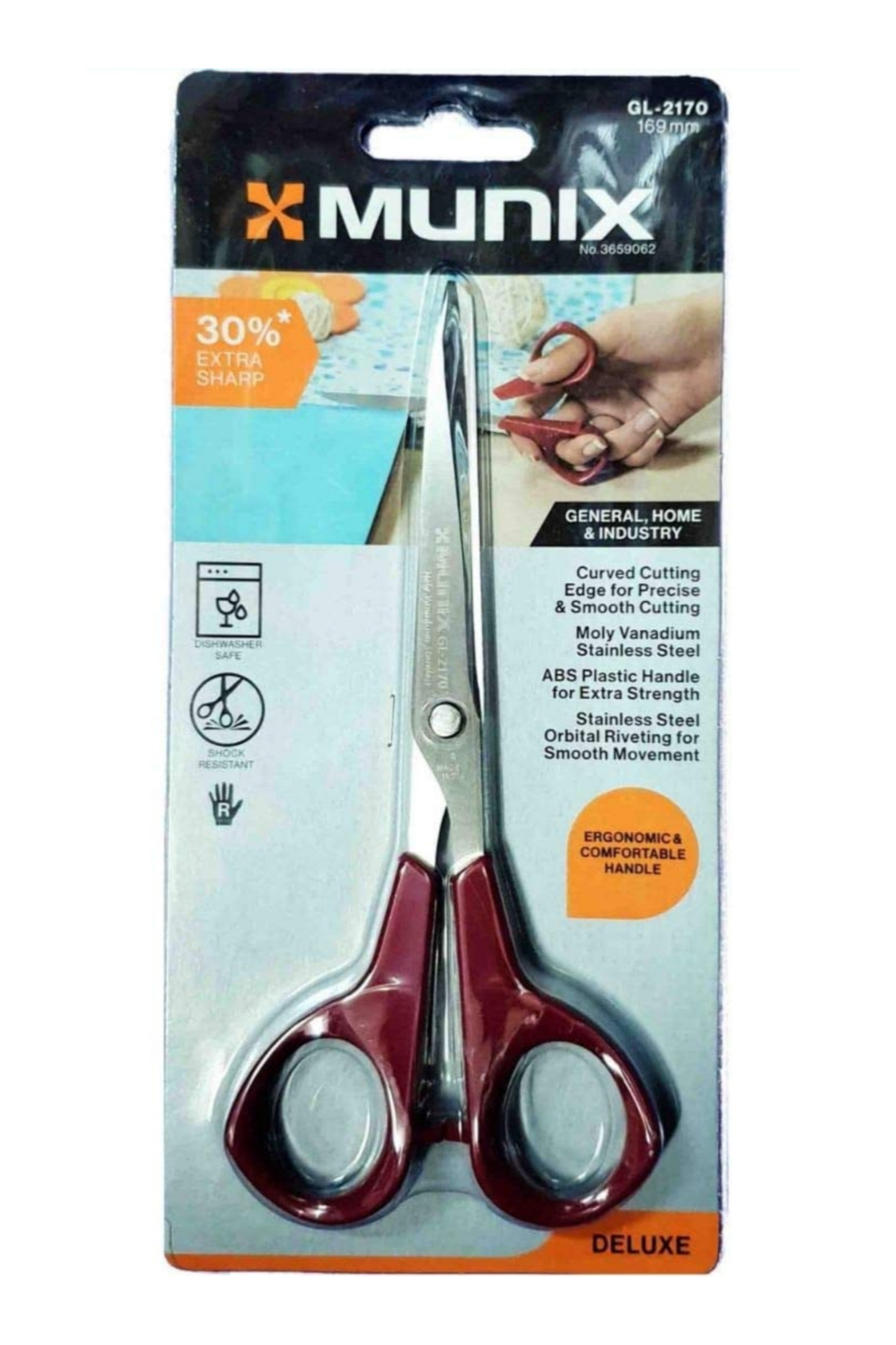 Kangaro Munix Scissors GL-2170  169 mm , ( General, Home & Office ) Pack of 1