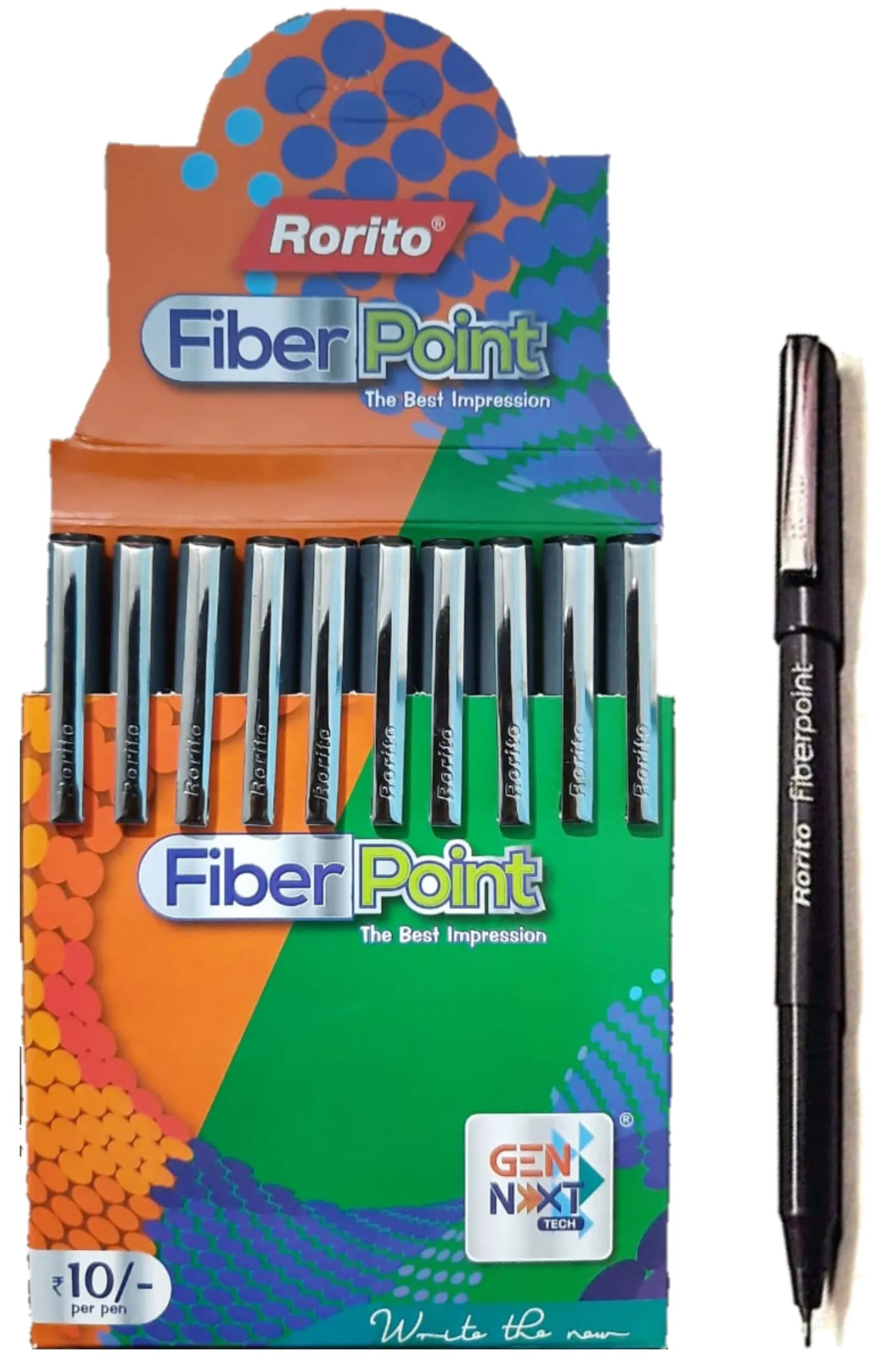 Rorito Fiber Point Black Pilot Pen Pack Of 10