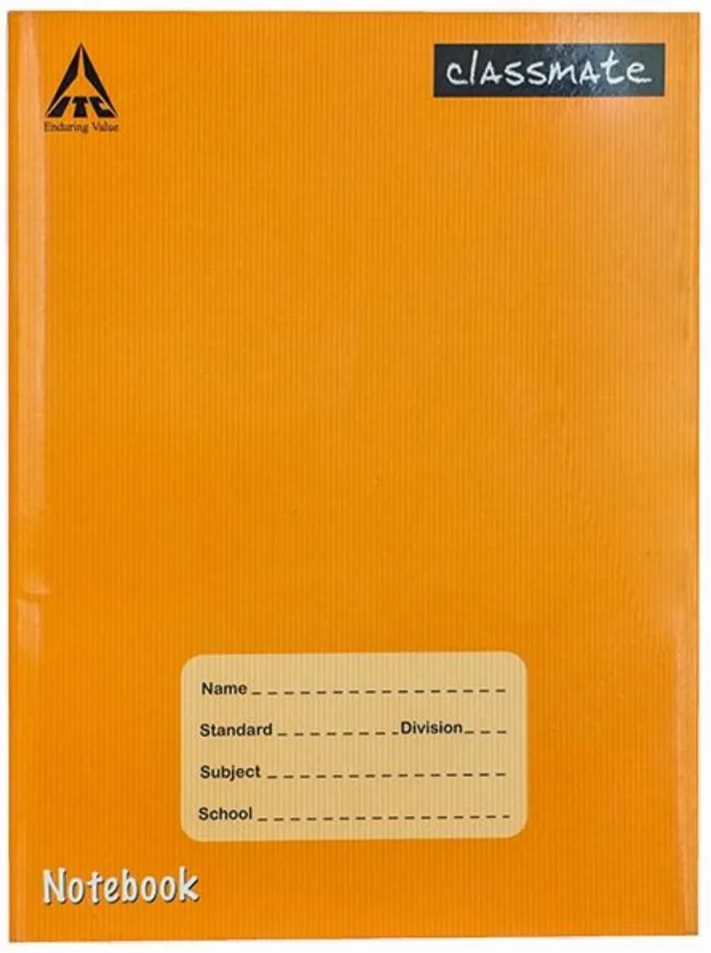 Classmate English Notebook Soft Cover Four Line With Gap Inter Leaf 120 Pages 24X18 Cm Left page blank Pack of 1
