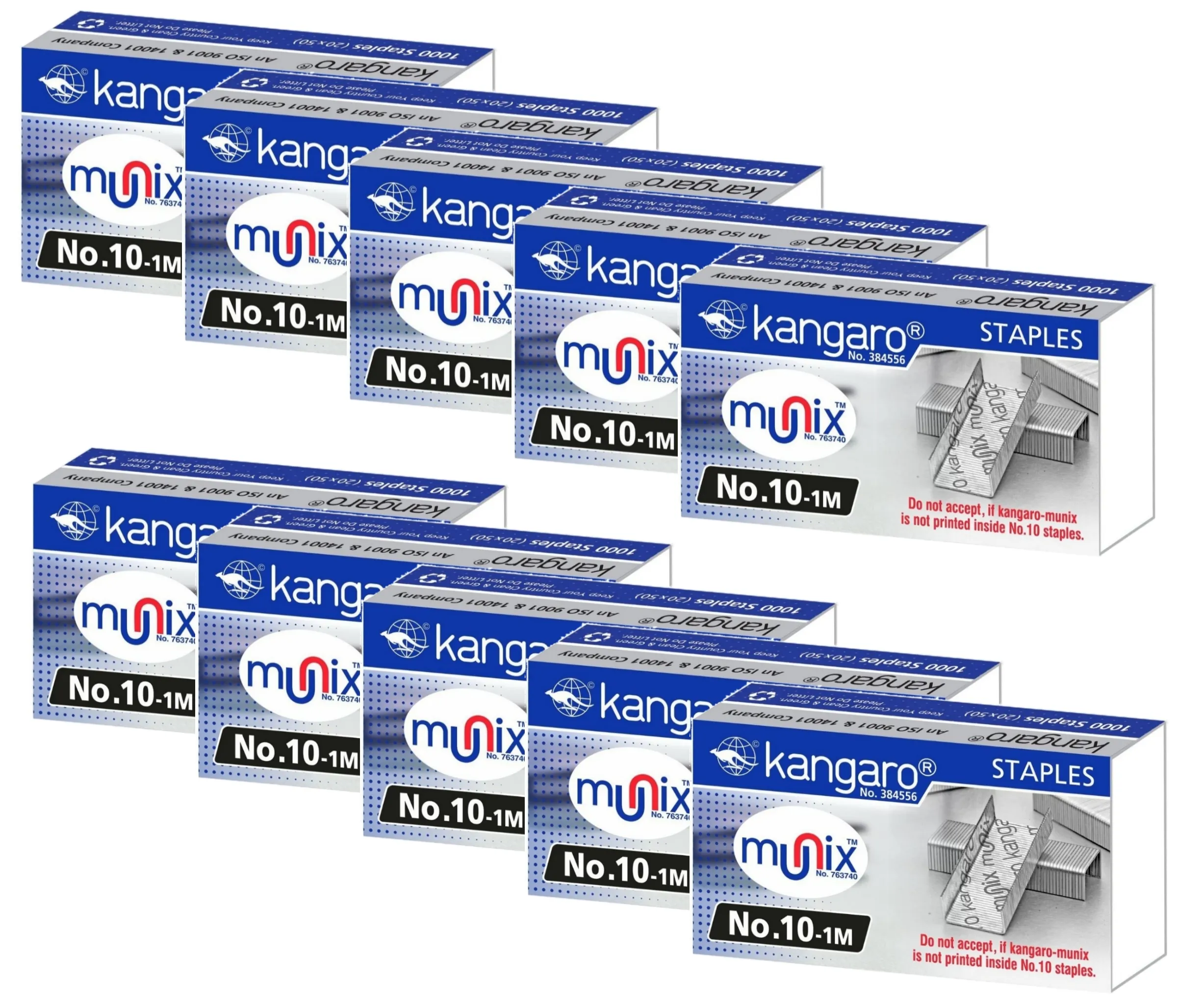 Kangaro No.10-1M Staple Pin (Set of 10 Pack)