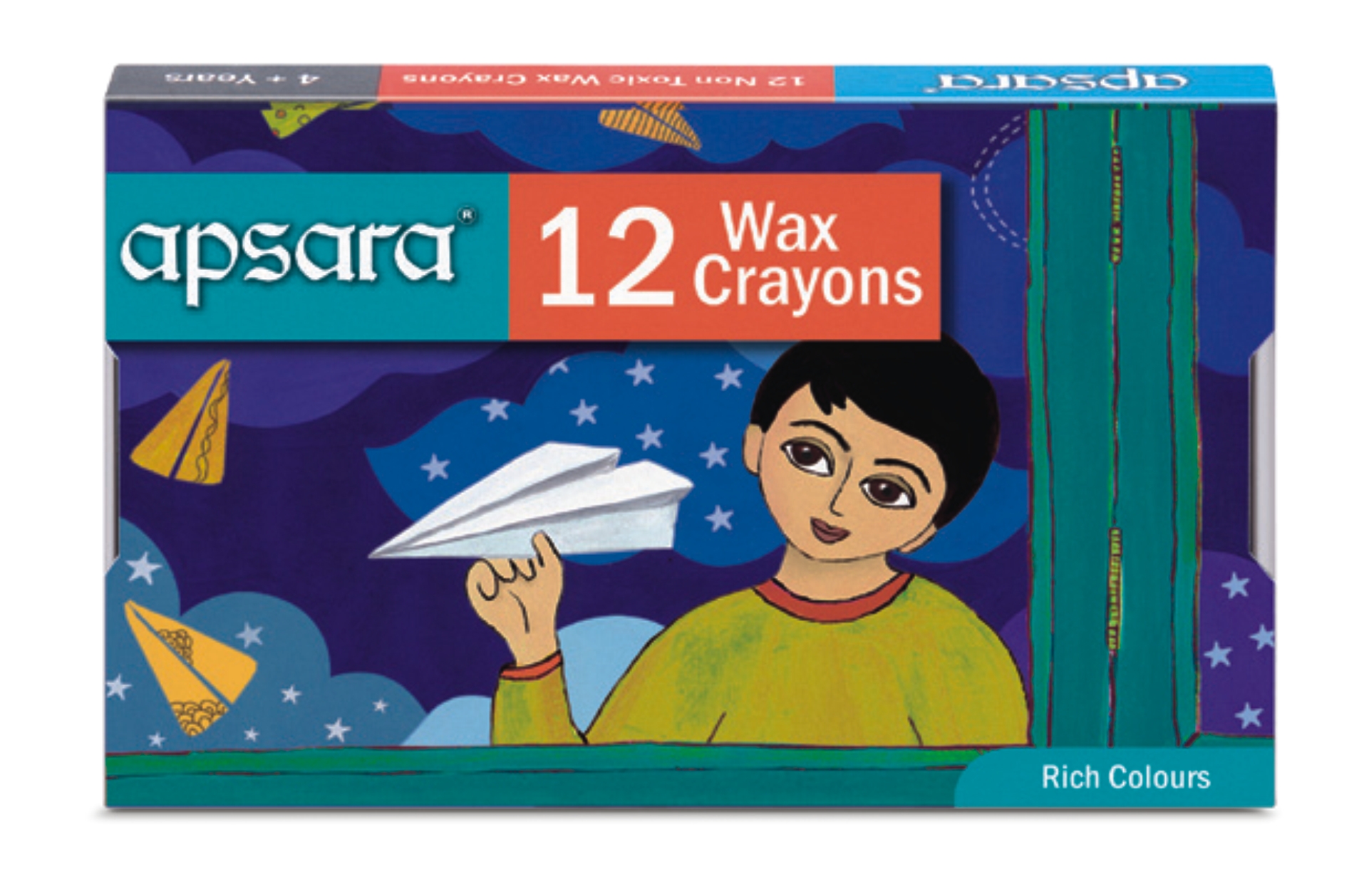 Apsara Wax Crayons- 12 Shades, 12 Crayons