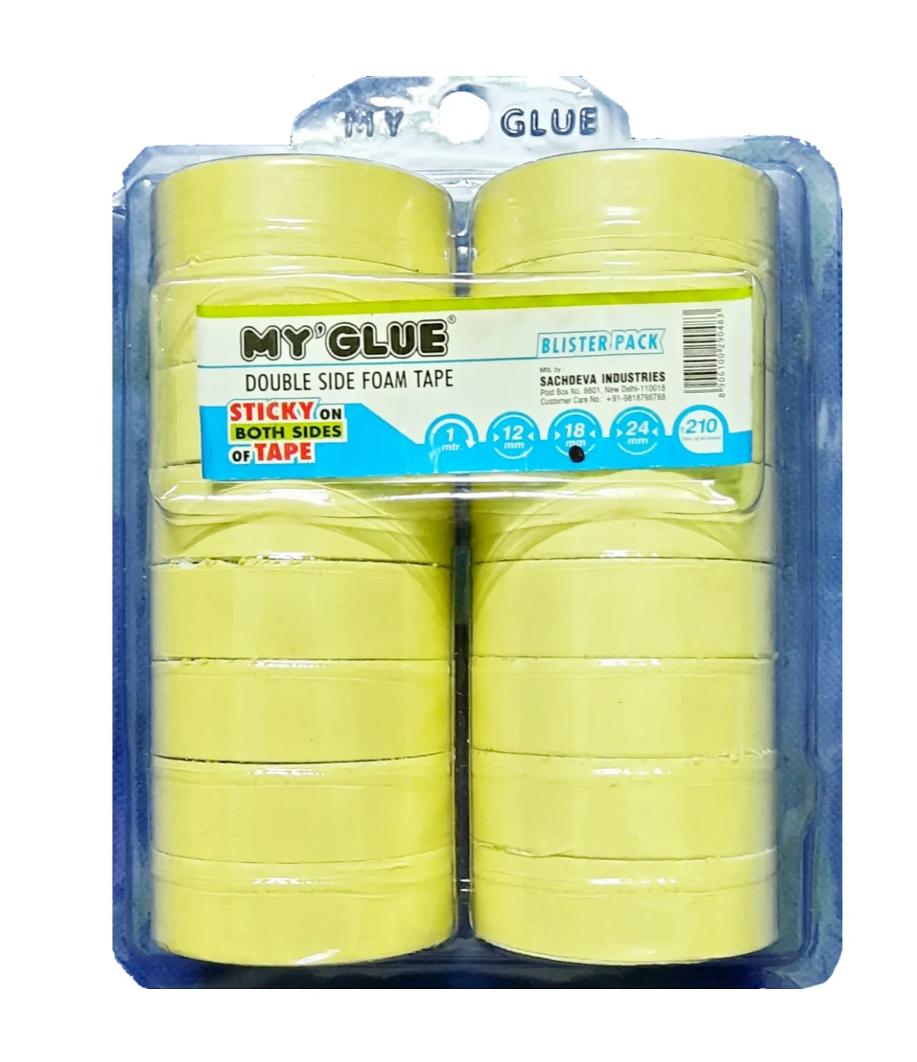 MY GLUE MULTI-PURPOSE DOUBLE-SIDED MOUNTING FOAM TAPE (18 MM X 5 YARDS, PACK OF 16)