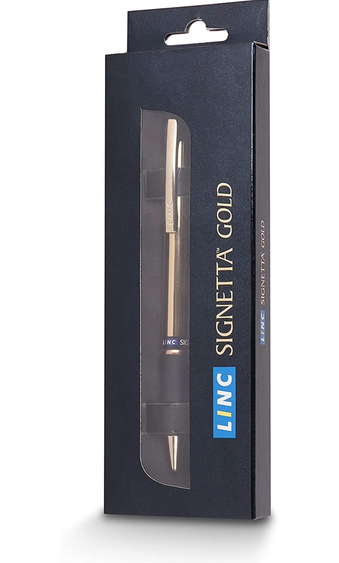 Linc Signetta Gold Ball Pen ,Blue Pen, 0.7 MM, Pack of 1 Pen