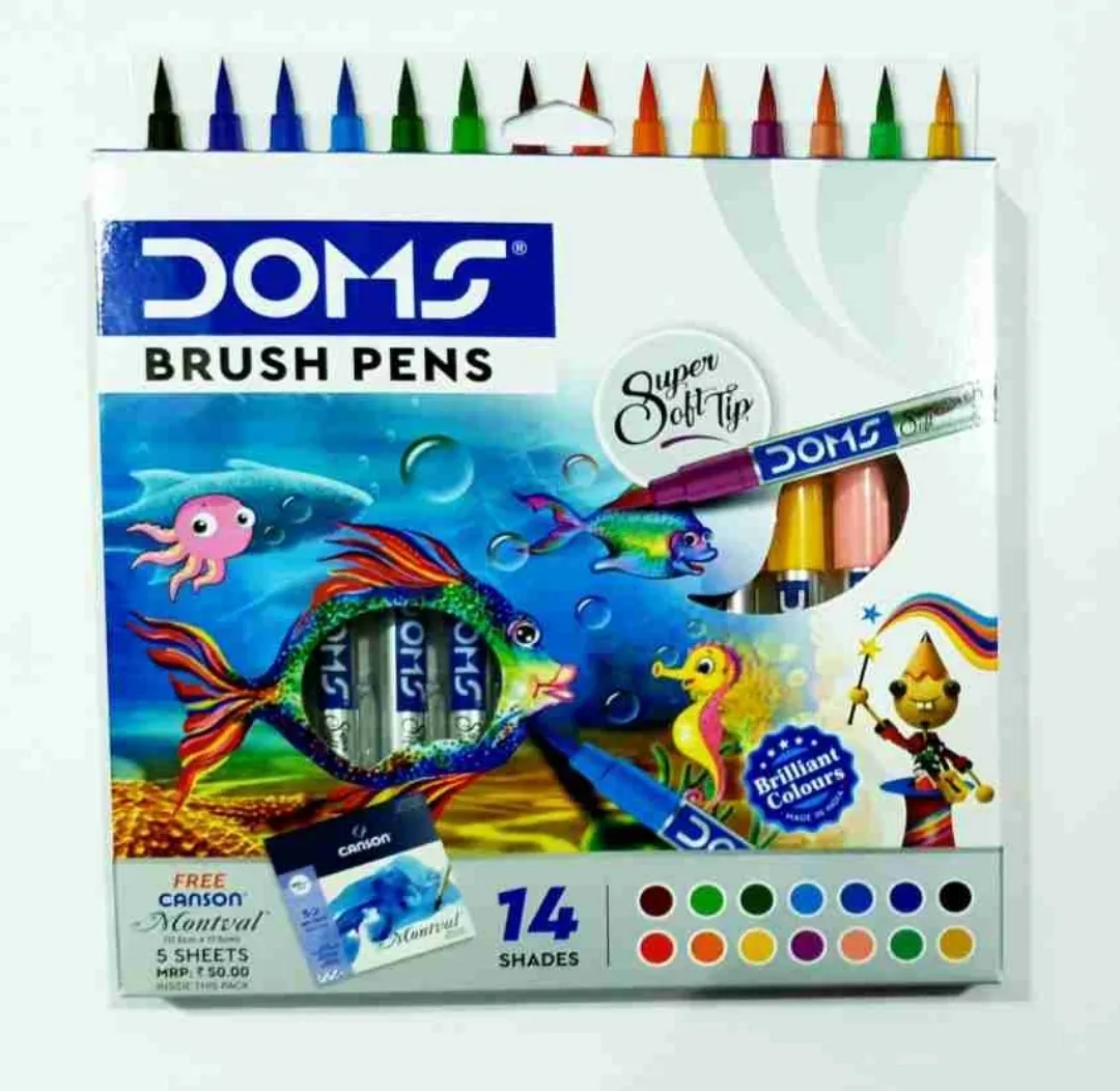 Doms Super Soft Tip Pastel Shades Brush Pen Set of 12+1 Best Fast Free  Shipping