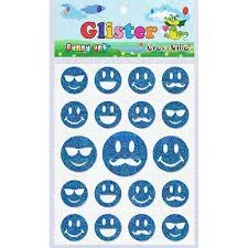 Craft Villa A5 Glitter Self Adhesive (Pink Color) Eva Foam Sticker (Smiley Shape) Stickers for Craft , DIY, Scrapbooking and Decoration etc
