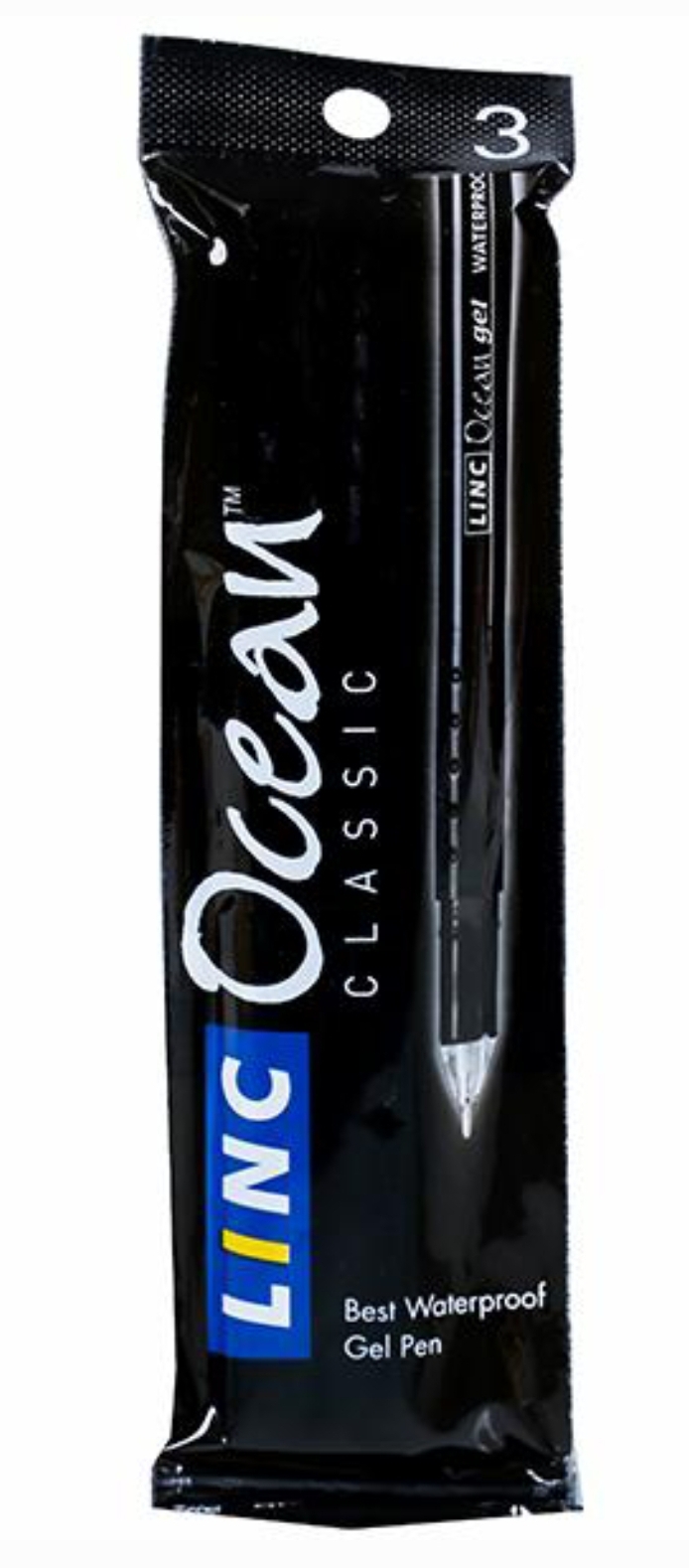 Linc Ocean Classic Gel Pen, Black, Pack of 3