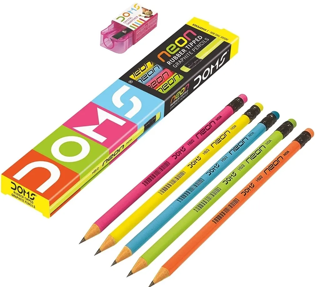 Doms Neon Pencils Neon Colour 10 Pack of 10 Pencils(100 Pencils)