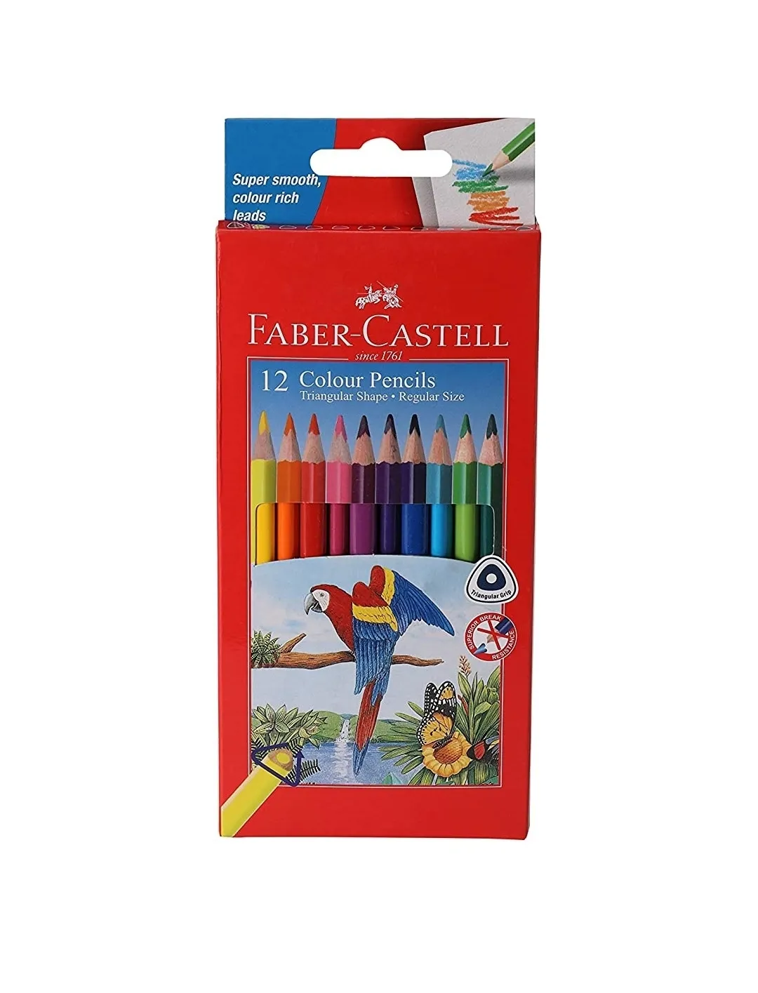 Faber Castell Triangular Water Soluble Colour Pencils Pack of 12