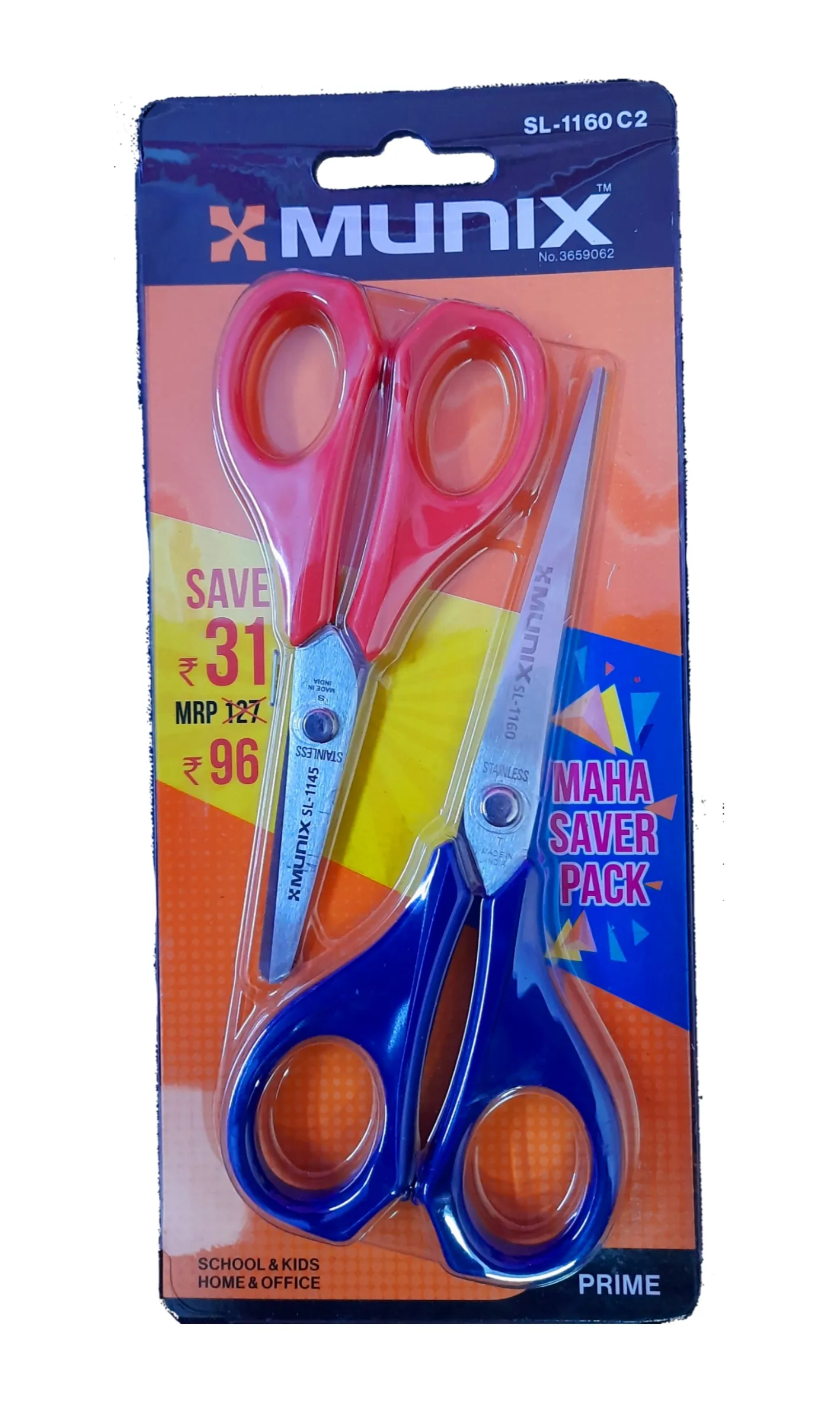 Kangaro Munix Scissors SL-1160 C2 Combo Pack With SL-1145, SL-1160  (School & Kids Home & Office) Pack of 1