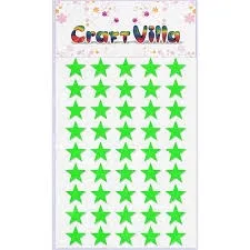 Craft Villa Glister Sparkle Glitter Self Adhesive (Green Color) Eva Foam Sticker (Star Shape) Stickers for Craft , DIY, Scrapbooking and Decoration etc