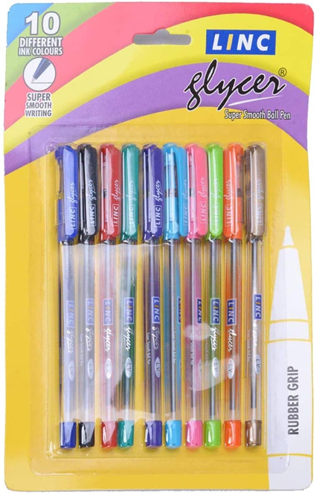 Linc Glycer 0.6mm Multicolor Ball Pen  (Pack of 10)