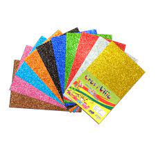 Craft Villa Glitter Foam Sheet, Golden Color, Non Adhesive, Size 8"X12", 1 Pack of 10 Sheets