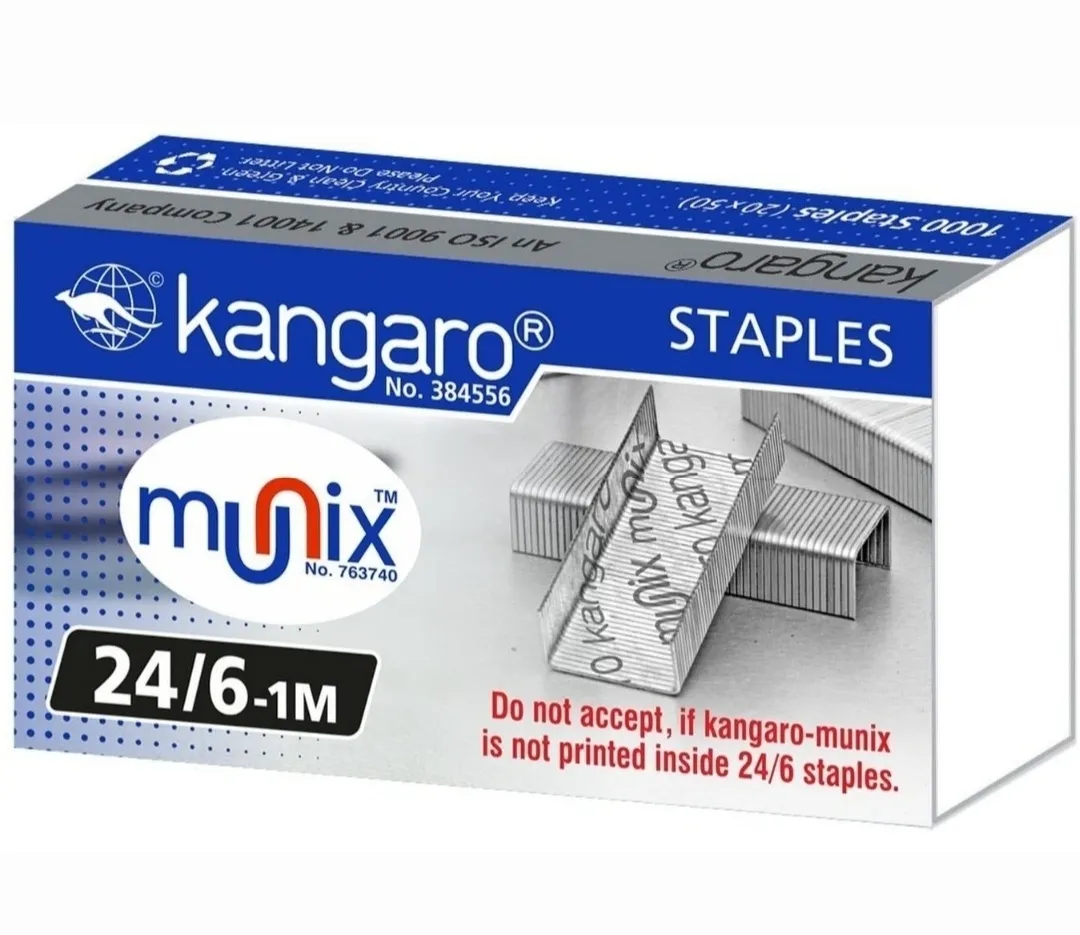 Kangaro 24/6-1M Staple Pin High Quality Rust Free Steel Wire (Set of 5 Packs)