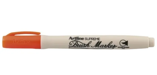 Artline Supreme Brush Marker Pen Orange Colour Marker Pack of 1