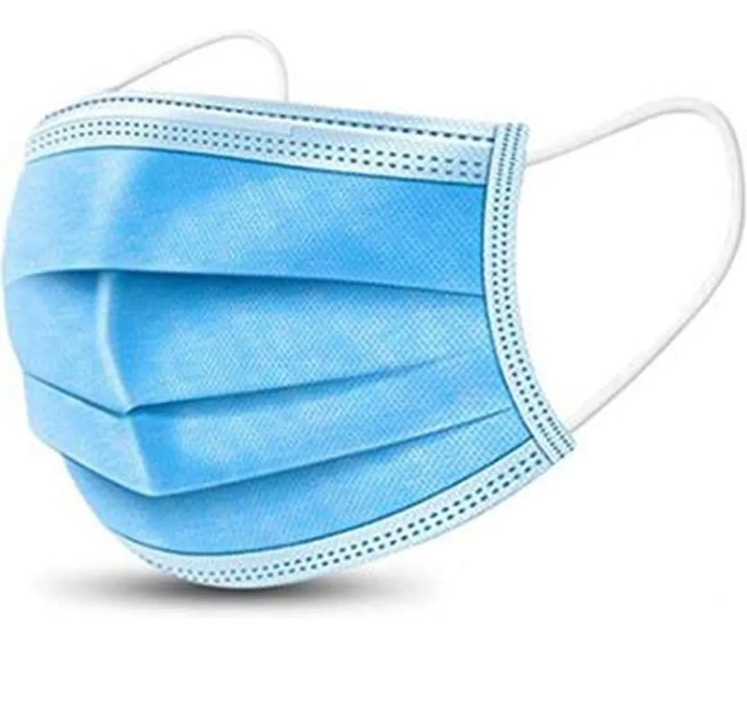Melt-Blown Fabric Disposable 3 Ply Surgical Mask (Blue, Without Valve, Pack of 100) for Unisex