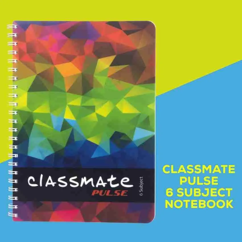 Classmate Pulse Notebook Soft Cover 6 Subject Spiral Binding Notebook Single Line 29.7 X 21 cm 300 Pages Pack of 1