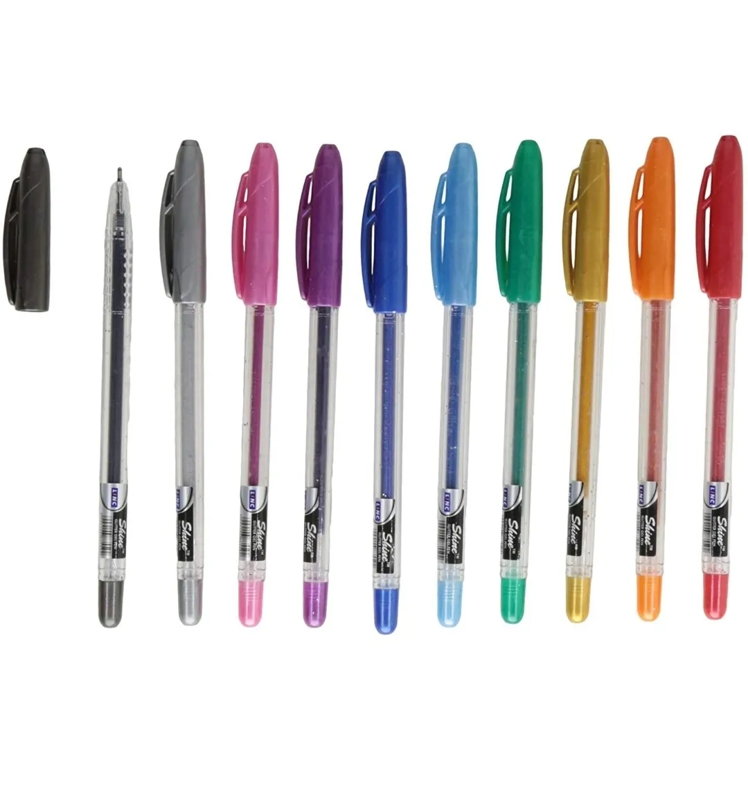 Linc Shine Sparkle Glitter Gel Pen, Multi Colour Pack of 10