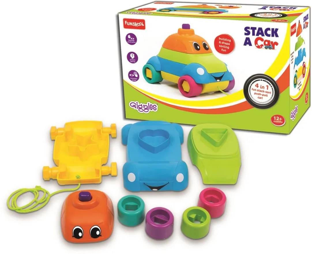 Funskool Giggles Stack A Car Stack it Fit it Pull it