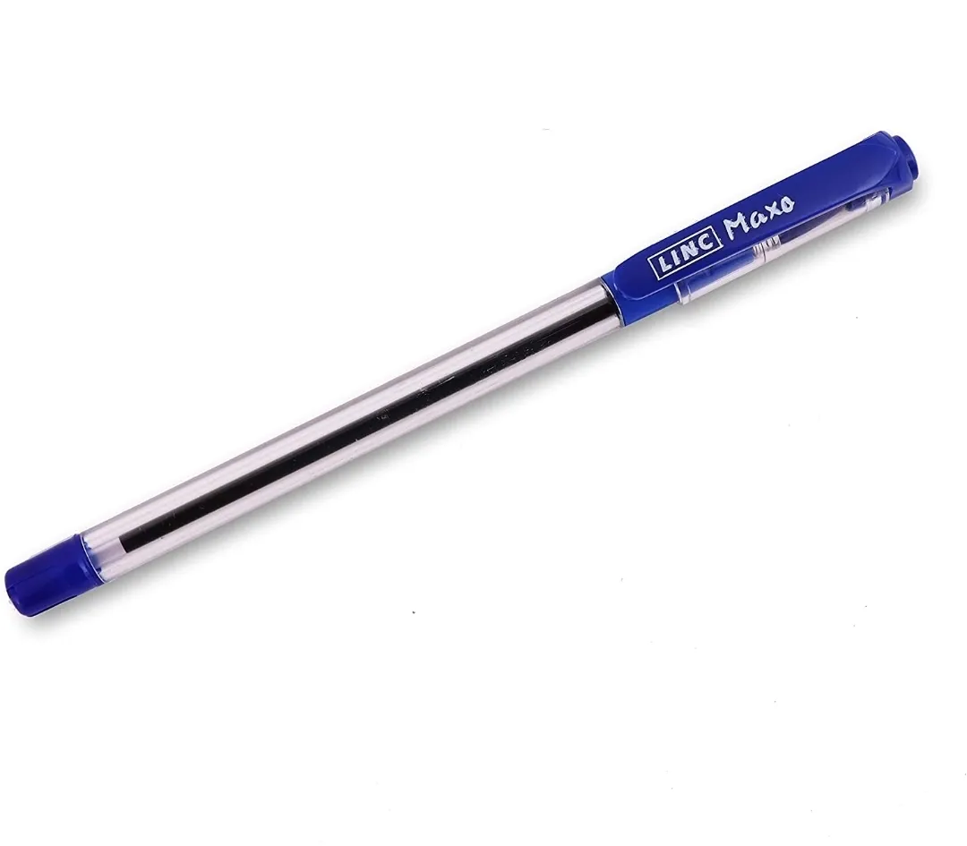 Linc Maxo Fine Ball Pen (0.7 mm, Transparent Body, Blue Ink (Pack of 5)