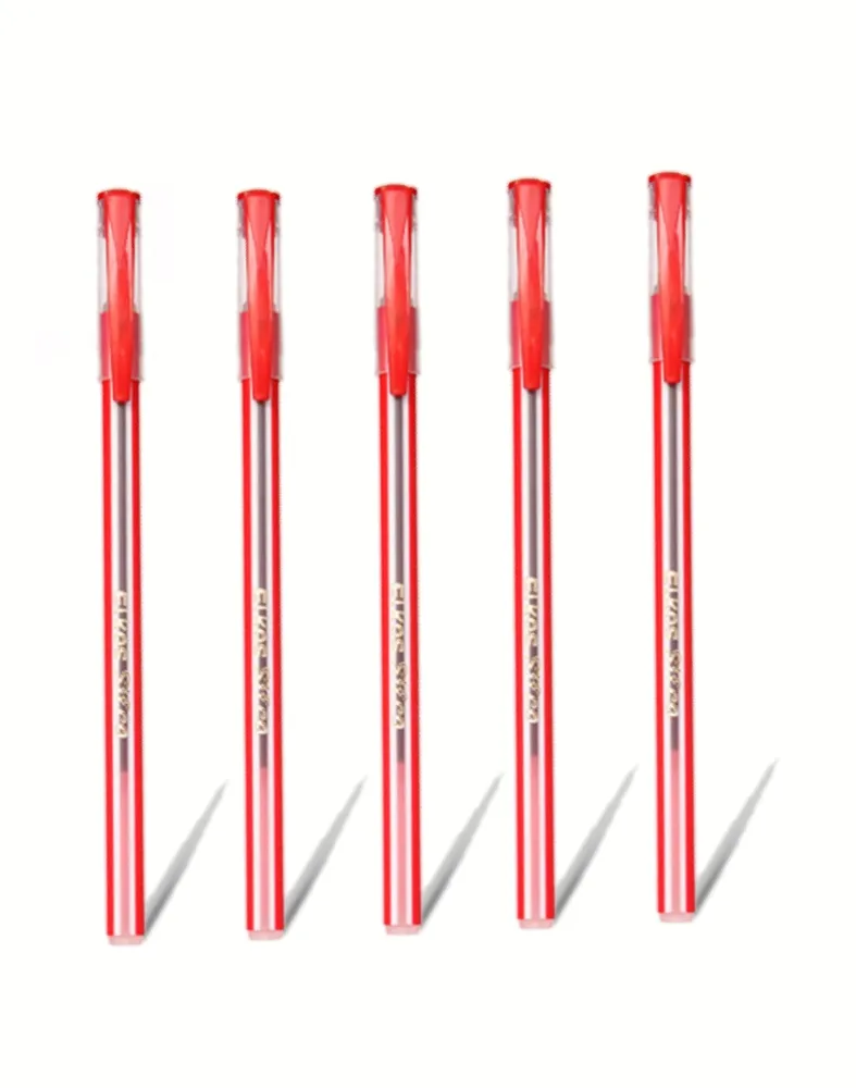 Elkos Sifco Ball Point Pen, Ink Red, Pack of 5