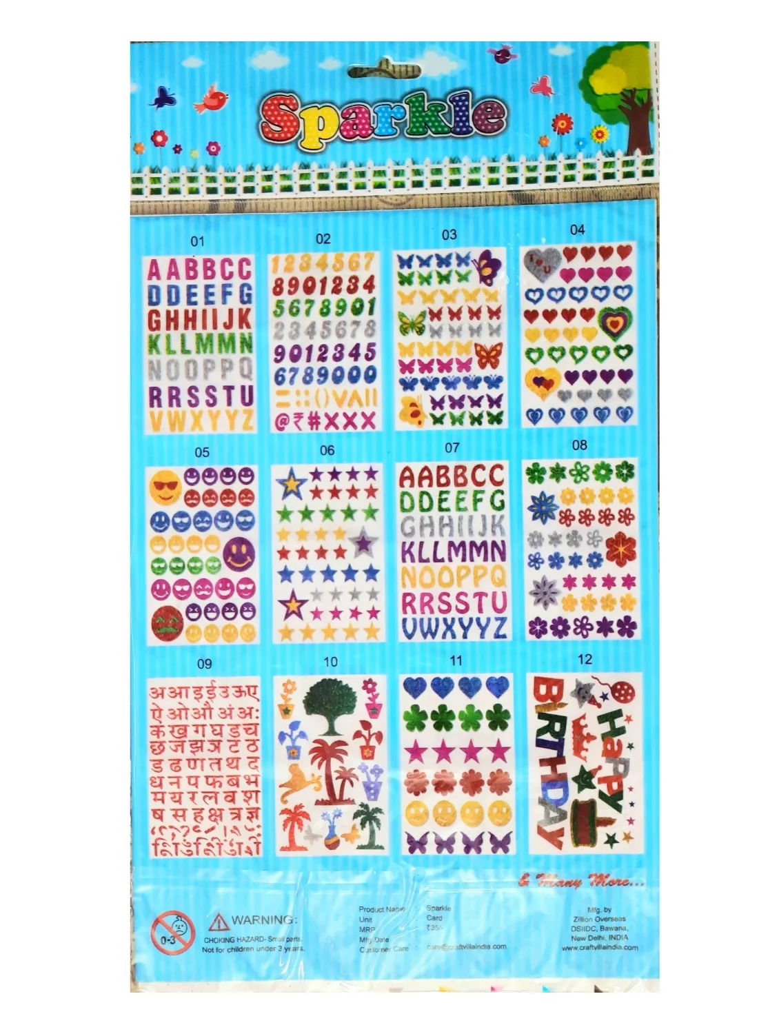 Craft Villa Sparkle Glitter Self Adhesive (Blue Color) Eva Foam Sticker ( Alphabet ) Stickers for Craft , DIY, Scrapbooking and Decoration etc