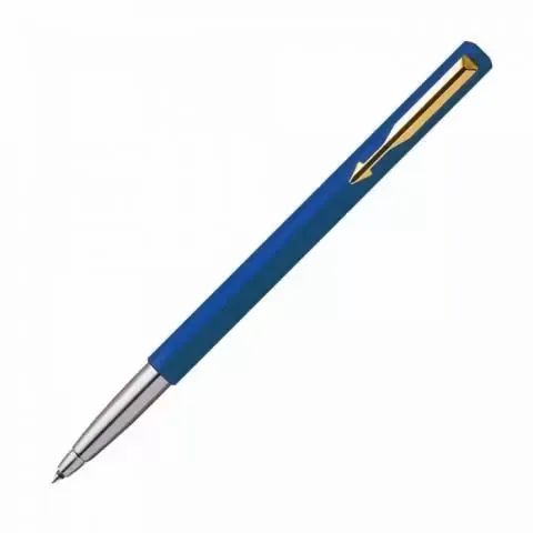 Parker Vector Standard Chrome Trim Roller Ball Pen (Pack of 1) Blue Body