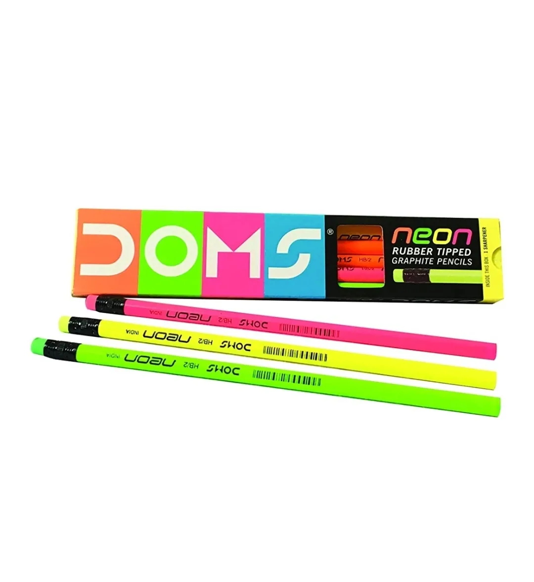 Doms Neon Pencils Neon Colour 10 Pack of 10 Pencils(100 Pencils)