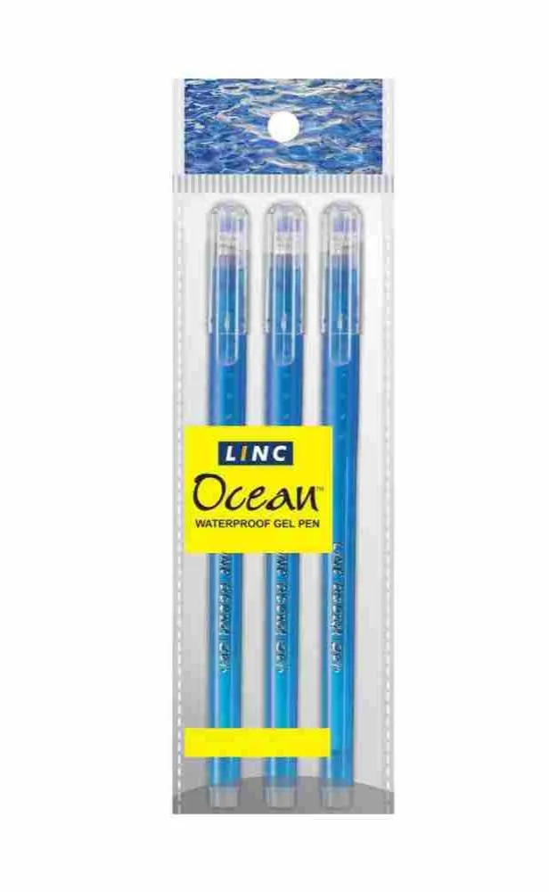 LINC OCEAN CLASSIC GEL PEN, BLUE, PACK OF 3
