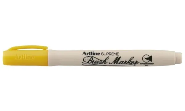 Artline Supreme Brush Marker Pen Yellow Colour Marker Pack of 1