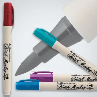 Artline Supreme Brush Marker Pen Yellow Colour Marker Pack of 1