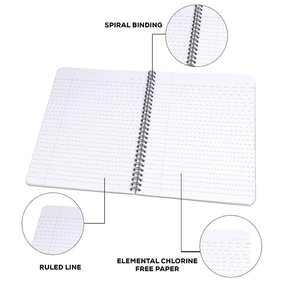 Classmate Pulse Spiral Notebook 26.7 X 20.3 CM Soft Cover Single Line 160 Pages Pack of 1