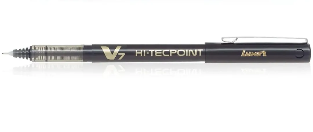 PILOT V7 LIQUID INK ROLLER BALL PEN - BLACK BODY, BLACK INK, 0.7 mm PACK OF 3