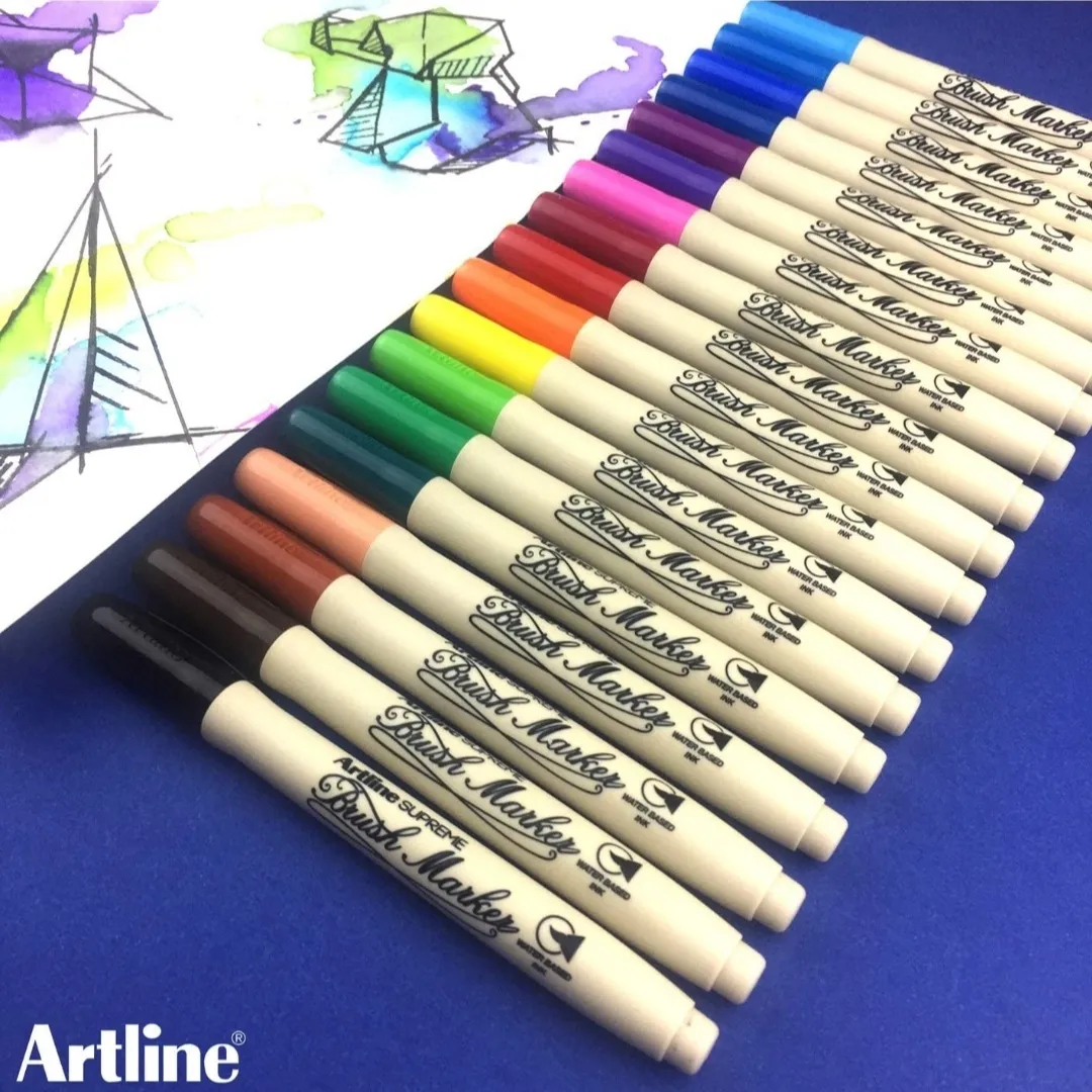 Artline Supreme Brush Marker Pen Red Colour Marker Pack of 1