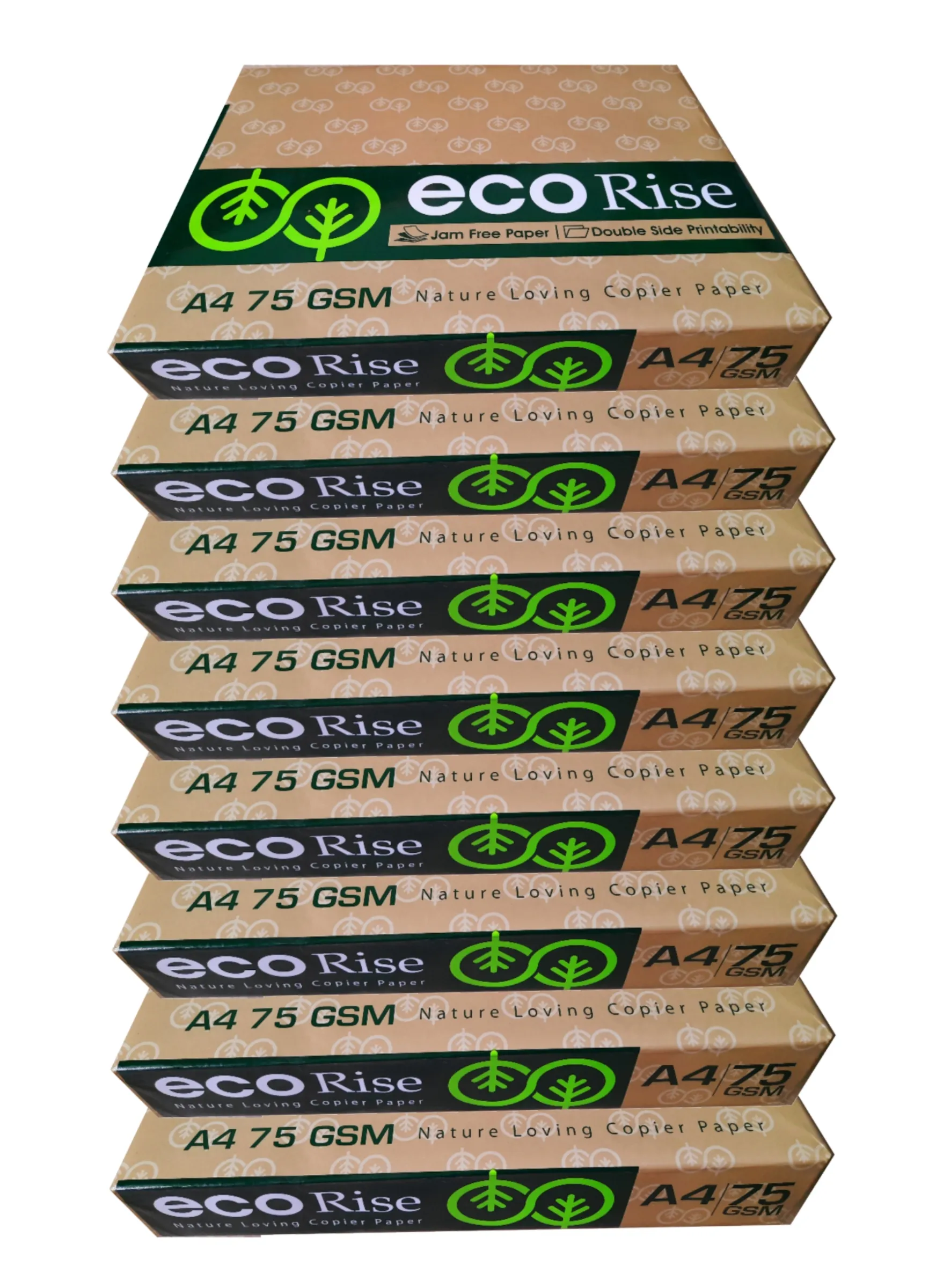 Eco Rise Printing Copy A4 Size JK Paper Eco Tree Friendly 75 GSM 500 Sheet Pack of 8
